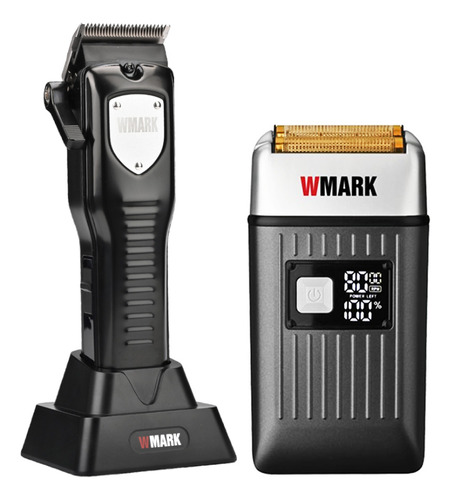 Kit Wmark Maquina De Corte Ng 2042 + Ng 996 Barbeador Shaver Cor Preto 110v/220v