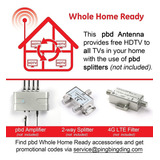 Pbd Outdoor Digital Amplified Yagi Hdtv Antenna, Built-in Hi