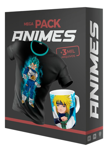 Pack Animes Desenhos Estampas Camiseta Caneca Sublimação