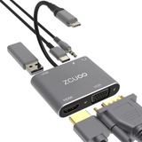 Adaptador Multipuerto Usb C A Hdmi Vga, Adaptador Multipuert