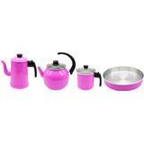 Conjunto Café 4 Peças Rosa