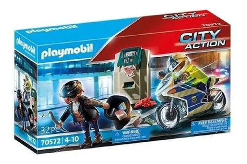 Playmobil Moto De Policía Persecución Del Ladrón 70572