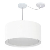 Lustre C/ Desvio De Centro Md-4308 Cupula Tec 50x30cm Branco