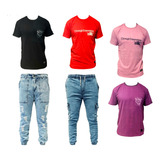 Combo Ropa Cuatro Remeras + Jogger Cargo + Jogger Rigido