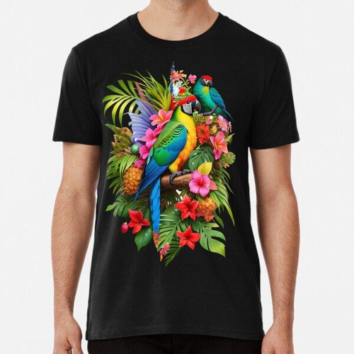 Remera Guacamayo De Colores Salvajes A3 Algodon Premium