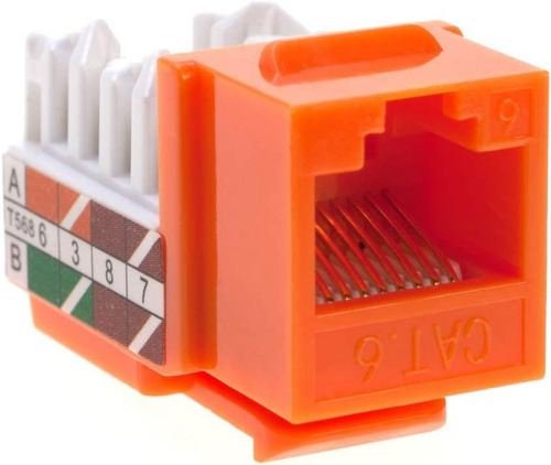 Cat6 Rj45 Keystone Jack Punchdown Red Naranja  Elija Un...