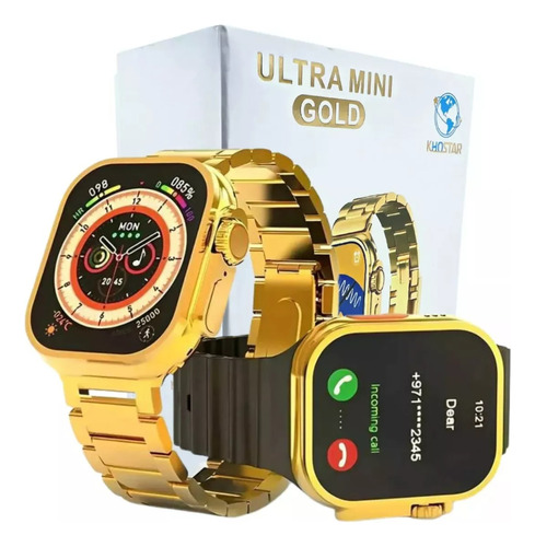 Relogio Digital Smartwatch Feminino Mini Pulseira Metal Gold