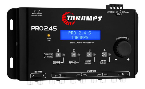 Processador De Audio Digital Som Automotivo Taramps Pro 2.4s