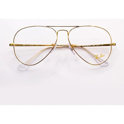 Lentes Ópticos Ray-ban Armazón Aviador Dorado Sin Graduar | Meses sin interés