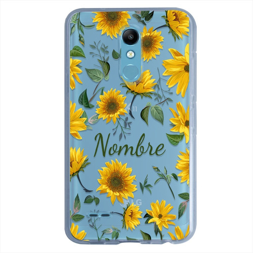 Funda LG Flores Girasoles Personalizada Con Tu Nombre