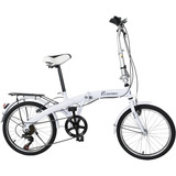 Bicicleta Plegable Centurfit Vintage R20 20  7v Frenos V-brakes Color Blanco Con Pie De Apoyo