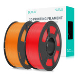 Filamento Pla Plus Sunlu Rojo + Naranja De 1.75mm 2kg