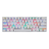 Teclado Gamer Bluetooth Motospeed Ck62 Qwerty Inglés Us Color Blanco Con Luz Rgb