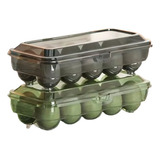 Porta Huevos X 10 Huevera Con Tapa Plastica Cocina