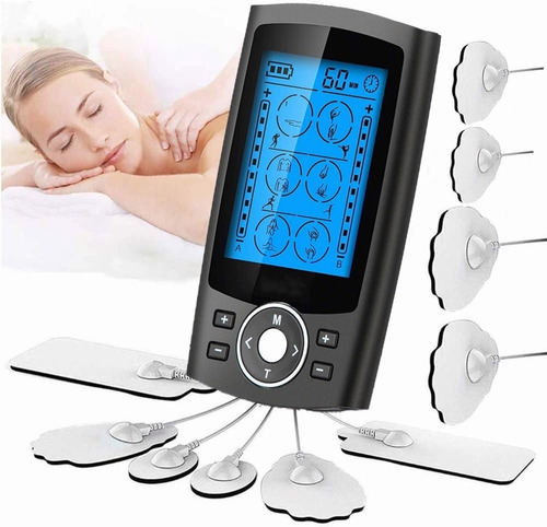 Electroestimulador Recargable Ems Tens, 24 Modos 10 Pads