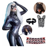 Disfraz Spiderman Mujer Passion Cosplay Mono Ajustado Con Mascarilla +collar De Campana + Pancartas