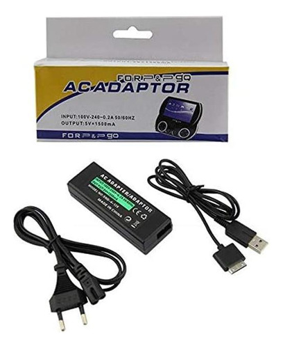 Fonte Carregador Bivolt Cabo Usb Para Psp Go Preto