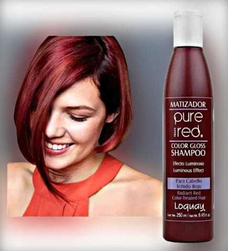 Shampoo Pure Red Rojizo Matizador Cabello Rojo Locuay 250ml