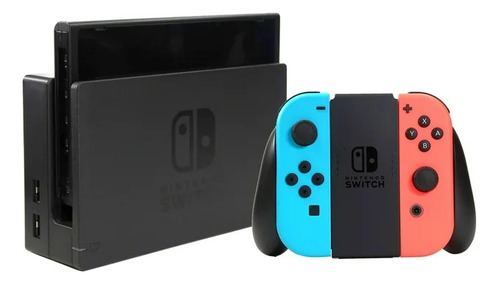 Nintendo Switch Oled Standard Color  Rojo Neón Color Azul