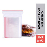 100 Saco Zip Lock Abre Fecha Pequeno N2 6x9 Cm Talge C/ Nfe