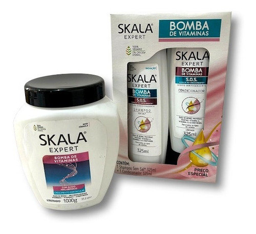 Kit Bomba De Vitaminas Shampoo+condicionador+creme Skala