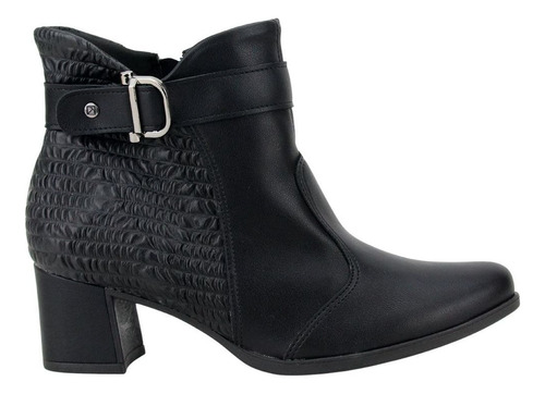 Bota Ankle Boot Chelsea Piccadilly Salto Grosso 654035 Preto