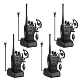 4 Radios Walkie-talkie Profesional Con Manos Libres