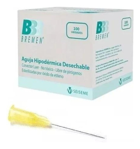 Aguja HiPodérmica Esteril 30g X 1/2  13 X 3 Mesoterapia X100