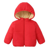 Chamarra Abrigo Gorro Rojo Polar Niño 100% Algodón Casual 