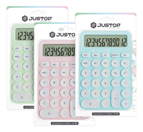 Calculadora Justop Jp-700 Pastel 12 Digitos 15x10 Cm 