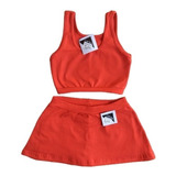 Conjunto Short Pollera Y Top Nenas