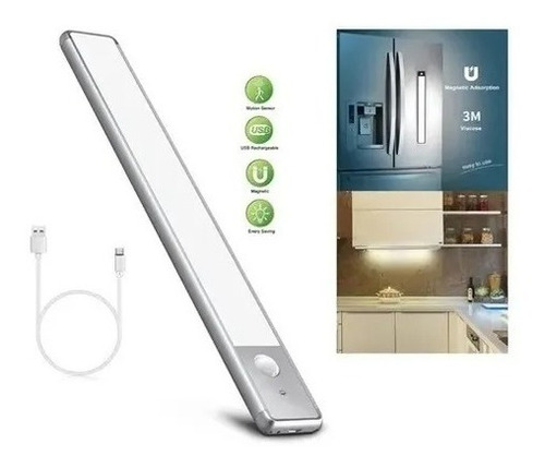 Lampara Armario Closet Led Recargable Iman 30cm Con Sensor