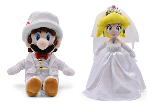 Super Mario Bros. Mario Y Princesa. Boda. 32 Cms. Juegos.