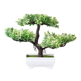 Árbol Bonsai Artificial Xiaocuisong Hojas Blancas Decoración