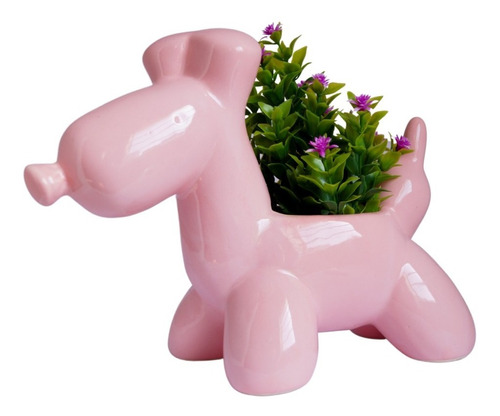 Maceta Perro Globo Doggy Minimalista Para Cactus Y Suculenta