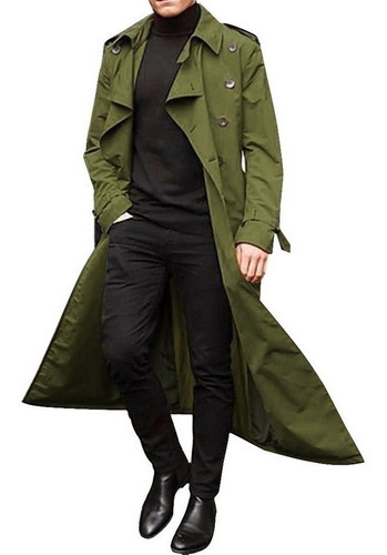 Gabardina Larga En Poliéster Otoño/invierno Para Hombre D