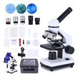 Poothoh Microscopio Compuesto Monocular 40x-2000x Con Ilumin