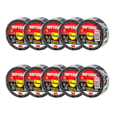 Fita Isolante Imperial 5 Metros X 18mm - 3m - 10 Rolos