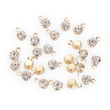 10 Colgante Rhinestone Diamante Cristal Dorado Bisuteria