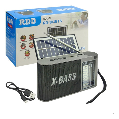 Radio Solar Bluetooth Recargable Parlante  Am-fm-usb Solar