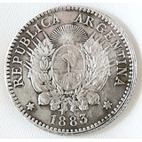 10 Centavos Patacon 1883 Plata Moneda Argentina 