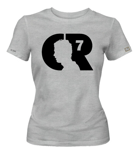 Camiseta Cristiano Ronaldo Silueta Jugador Futbol Mujer Ikrd