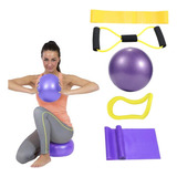 Kit 5 Ejercicio Pilates Yoga Bandas Resistencia Pelotas Aro