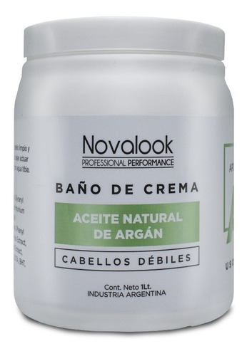 Baño De Crema Novalook Argan 1 Litro Peluqueria