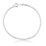 Pulseira Feminina Singapura 2.2mm E 24cm Em Prata 925