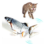 Juguete Gato Pescado Pez Usb Gris 27cm Se Mueve Recargable