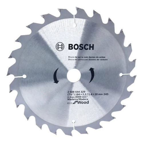 Disco De Serra Circular Bosch 184mm Para Madeira 24 Dentes