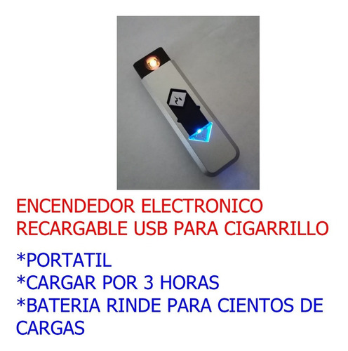 Encendedor Electrónico Recargable Usb Para Cigarrillo