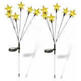 Pack 2 Estacas Solares Esferas Cálidas Estrellas