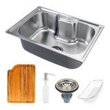 Cuba Para Cozinha Gourmet Pia Aço Inox Com Acessórios E Tábua De Corte Nawa 50 Cm Pingoo.casa